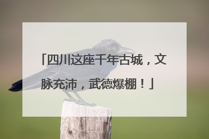 四川这座千年古城，文脉充沛，武德爆棚！