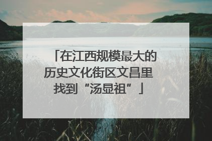 在江西规模最大的历史文化街区文昌里找到“汤显祖”