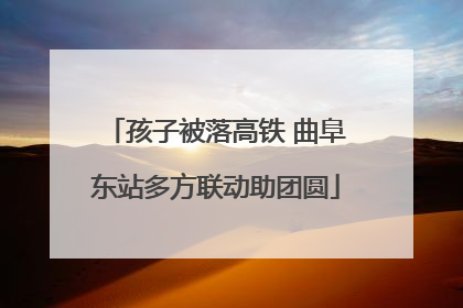 孩子被落高铁 曲阜东站多方联动助团圆