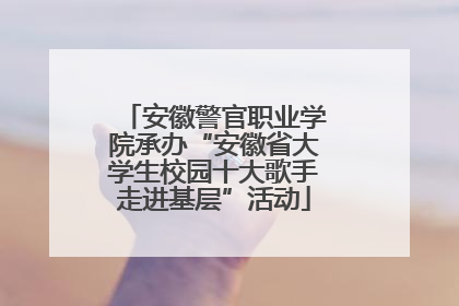 安徽警官职业学院承办“安徽省大学生校园十大歌手走进基层”活动