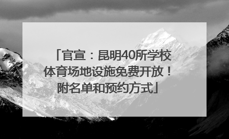 官宣：昆明40所学校体育场地设施免费开放！附名单和预约方式