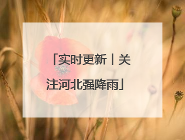 实时更新丨关注河北强降雨