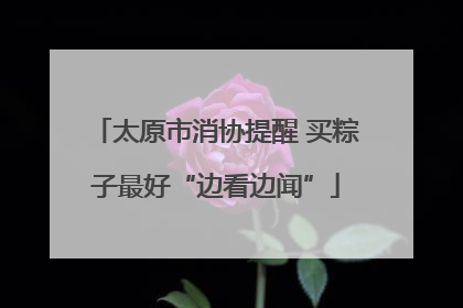 太原市消协提醒 买粽子最好“边看边闻”