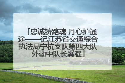 忠诚铸路魂 丹心护通途——记江苏省交通综合执法局宁杭支队第四大队外勤中队长奚强