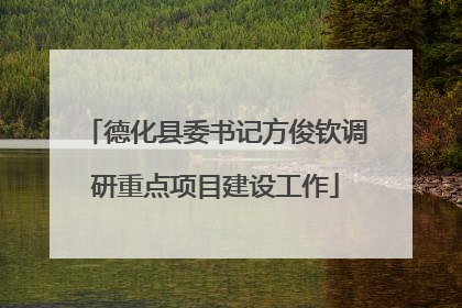 德化县委书记方俊钦调研重点项目建设工作