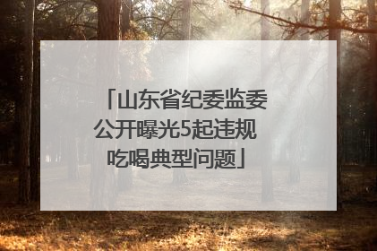 山东省纪委监委公开曝光5起违规吃喝典型问题