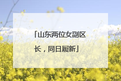 山东两位女副区长，同日履新