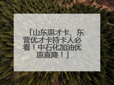 山东惠才卡、东营优才卡持卡人必看！中石化加油优惠直降！