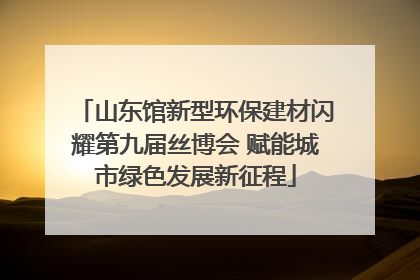 山东馆新型环保建材闪耀第九届丝博会 赋能城市绿色发展新征程