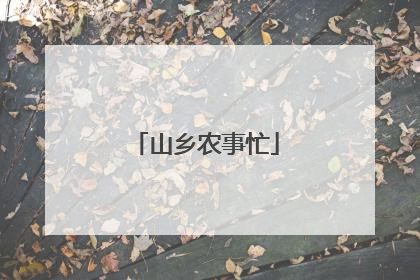 山乡农事忙