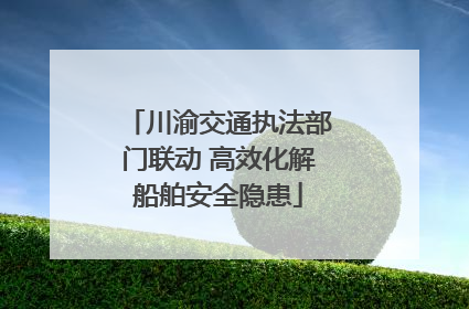 川渝交通执法部门联动 高效化解船舶安全隐患