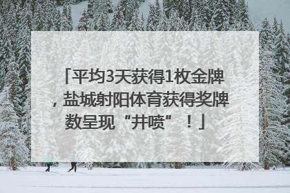平均3天获得1枚金牌，盐城射阳体育获得奖牌数呈现“井喷”！