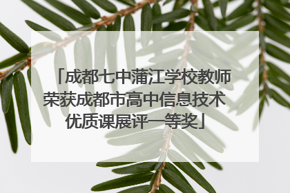 成都七中蒲江学校教师荣获成都市高中信息技术优质课展评一等奖