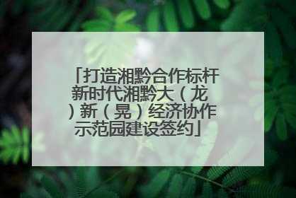 打造湘黔合作标杆 新时代湘黔大（龙）新（晃）经济协作示范园建设签约