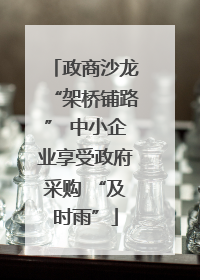 政商沙龙“架桥铺路” 中小企业享受政府采购 “及时雨”