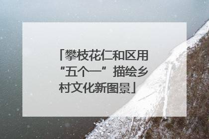 攀枝花仁和区用“五个一”描绘乡村文化新图景