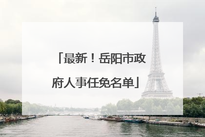 最新！岳阳市政府人事任免名单