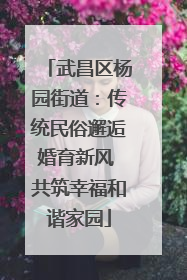 武昌区杨园街道：传统民俗邂逅婚育新风 共筑幸福和谐家园