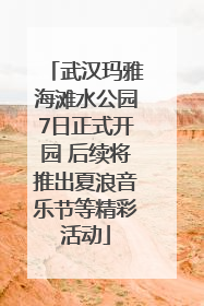 武汉玛雅海滩水公园7日正式开园 后续将推出夏浪音乐节等精彩活动