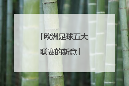 欧洲足球五大联赛的新意