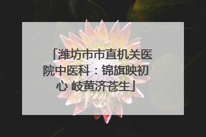 潍坊市市直机关医院中医科：锦旗映初心 岐黄济苍生