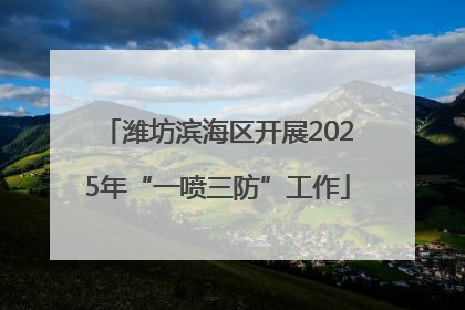潍坊滨海区开展2025年“一喷三防”工作