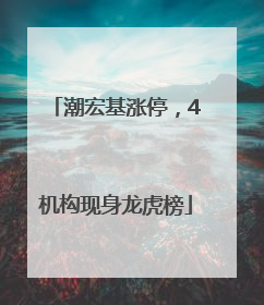 潮宏基涨停，4机构现身龙虎榜