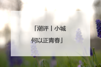 潮评丨小城何以正青春