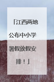 江西两地公布中小学暑假放假安排！