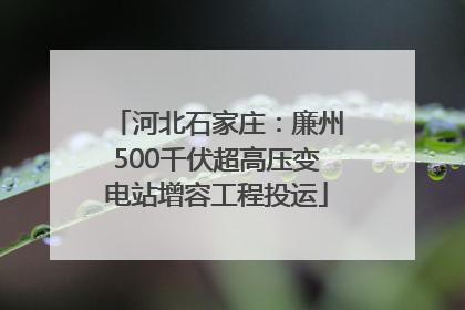 河北石家庄：廉州500千伏超高压变电站增容工程投运