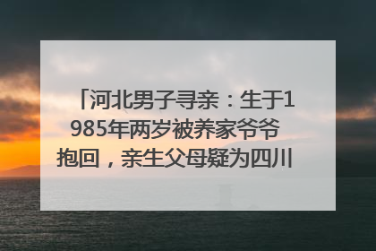 河北男子寻亲：生于1985年两岁被养家爷爷抱回，亲生父母疑为四川仪陇人｜红星寻人