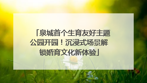 泉城首个生育友好主题公园开园！沉浸式场景解锁婚育文化新体验