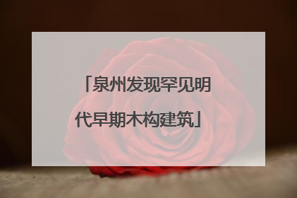 泉州发现罕见明代早期木构建筑