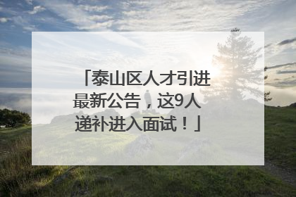 泰山区人才引进最新公告，这9人递补进入面试！