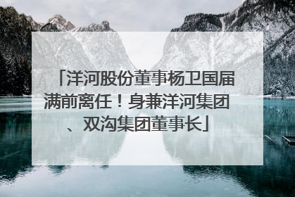 洋河股份董事杨卫国届满前离任！身兼洋河集团、双沟集团董事长