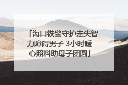 海口铁警守护走失智力障碍男子 3小时暖心照料助母子团圆