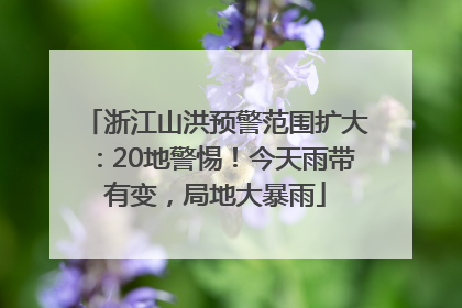 浙江山洪预警范围扩大：20地警惕！今天雨带有变，局地大暴雨