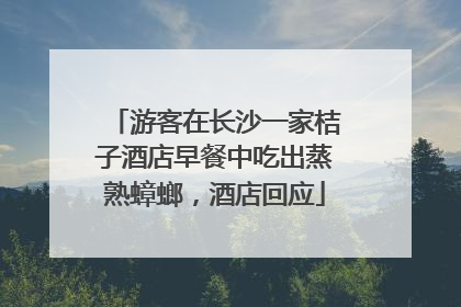游客在长沙一家桔子酒店早餐中吃出蒸熟蟑螂，酒店回应
