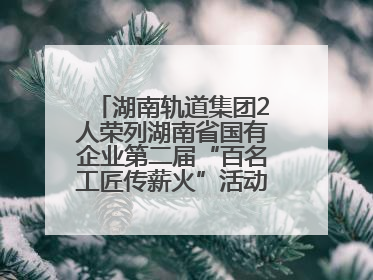 湖南轨道集团2人荣列湖南省国有企业第二届“百名工匠传薪火”活动“国企工匠”人才宣传名单