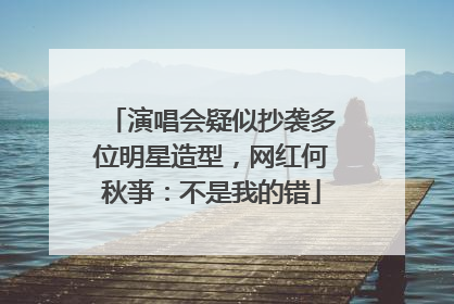 演唱会疑似抄袭多位明星造型，网红何秋亊：不是我的错