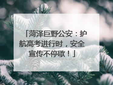 菏泽巨野公安：护航高考进行时，安全宣传不停歇！