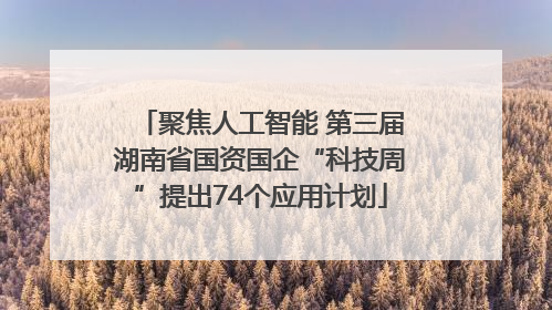 聚焦人工智能 第三届湖南省国资国企“科技周”提出74个应用计划