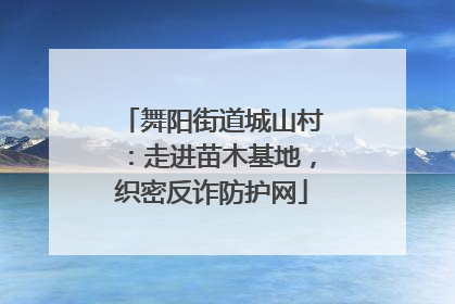 舞阳街道城山村：走进苗木基地，织密反诈防护网