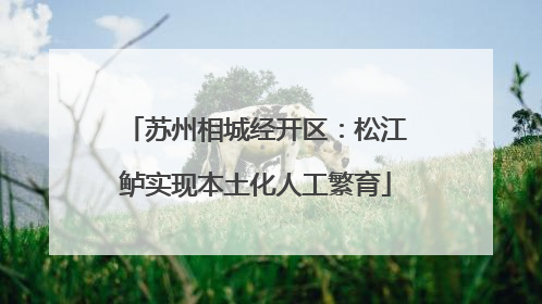 苏州相城经开区：松江鲈实现本土化人工繁育