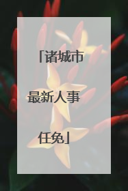 诸城市最新人事任免