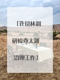 许昆林调研检查太湖治理工作