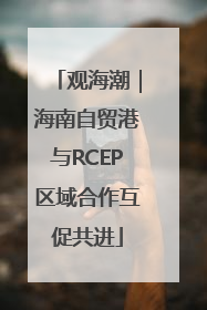 观海潮｜海南自贸港与RCEP区域合作互促共进