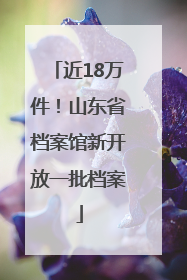 近18万件！山东省档案馆新开放一批档案