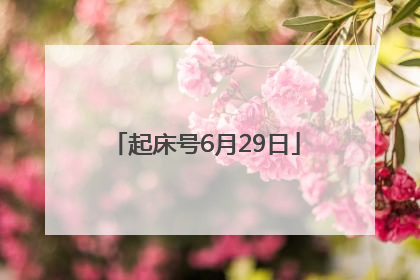 起床号6月29日