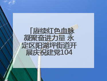 赓续红色血脉 凝聚奋进力量 永定区阳湖坪街道开展庆祝建党104周年系列活动